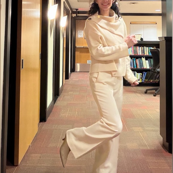 J CREW 🪭 100% Wool • Cream City Fit Pants •Size 4 • Mid Rise